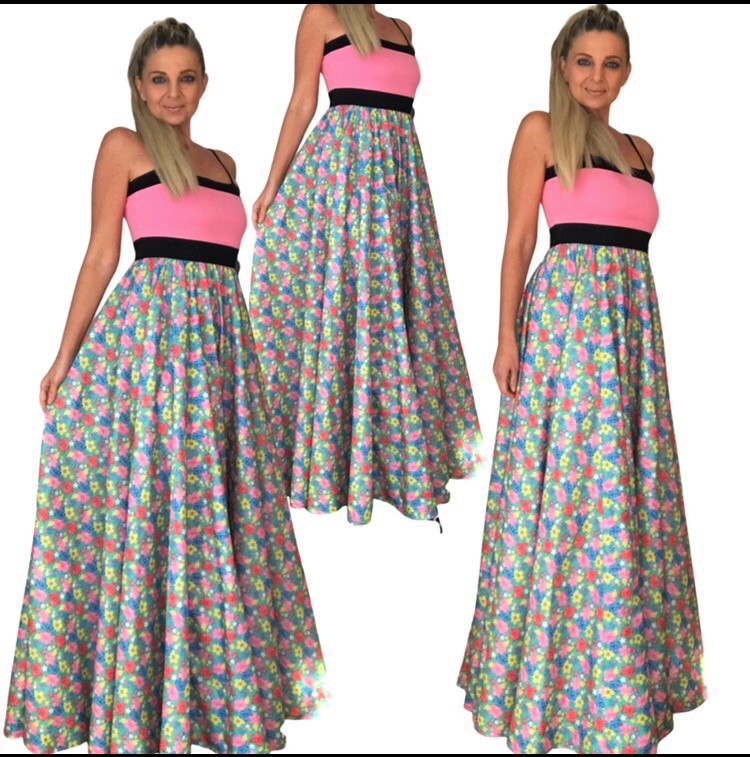 Dlouhé letní šaty BOROS DR-L-FLW02